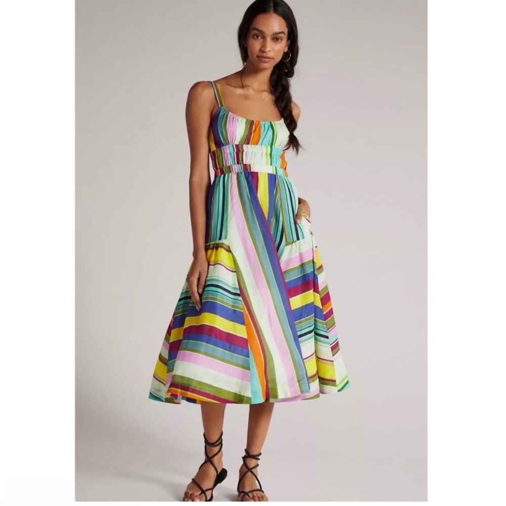 NWOT Anthropologie Hope For Flowers Striped Midi Dress